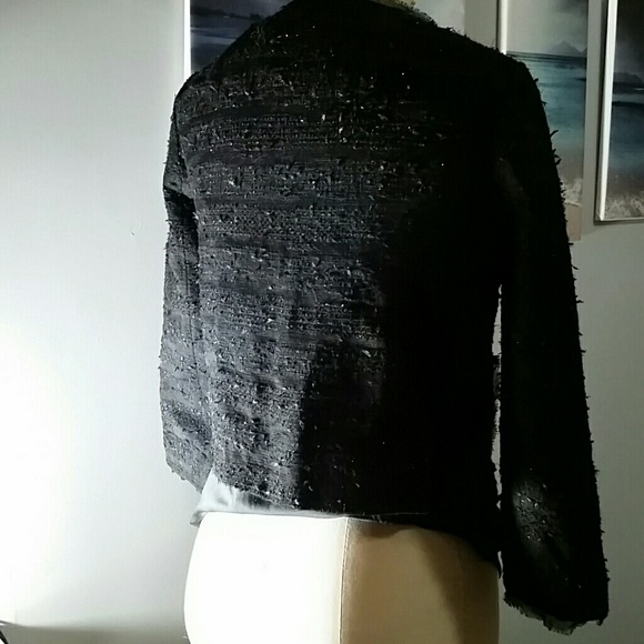 Gryphon New York Sparkly Black Stripe Tweed Jacket - Picture 4 of 7